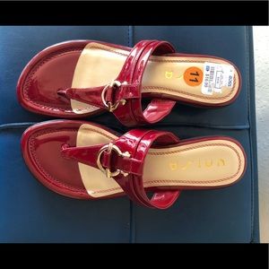New Red Patton Unisa Sandals with Buckle